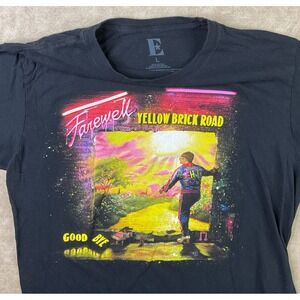 Elton John T-Shirt Farewell‎ Yellow Brick Road Concert Tour Black 2019 Sz L